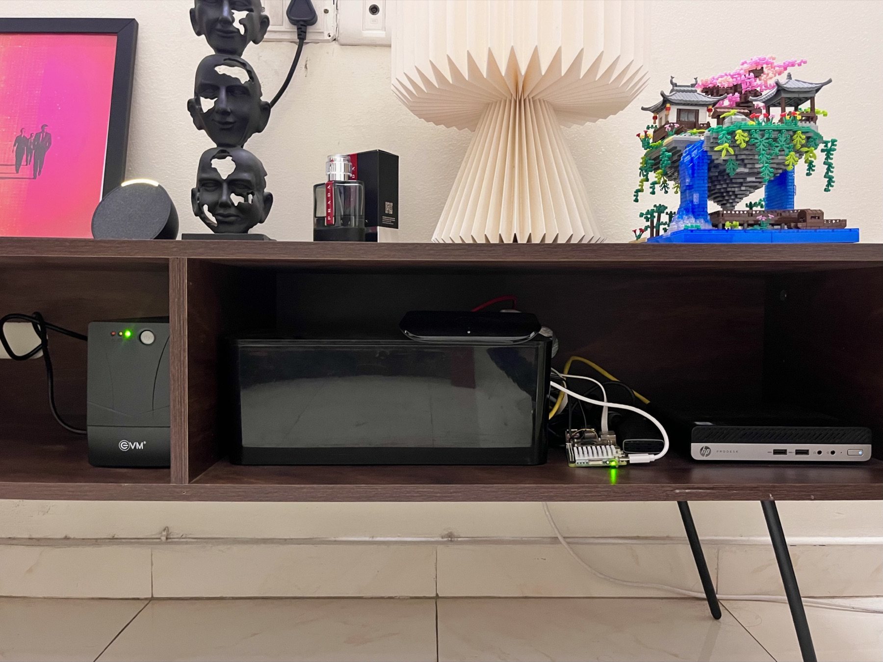 Anikesh's physical homelab with an HP ProDesk and Raspberry Pi